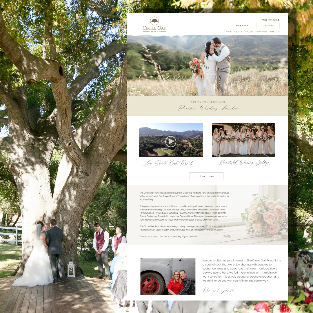 circle oak weddings website image