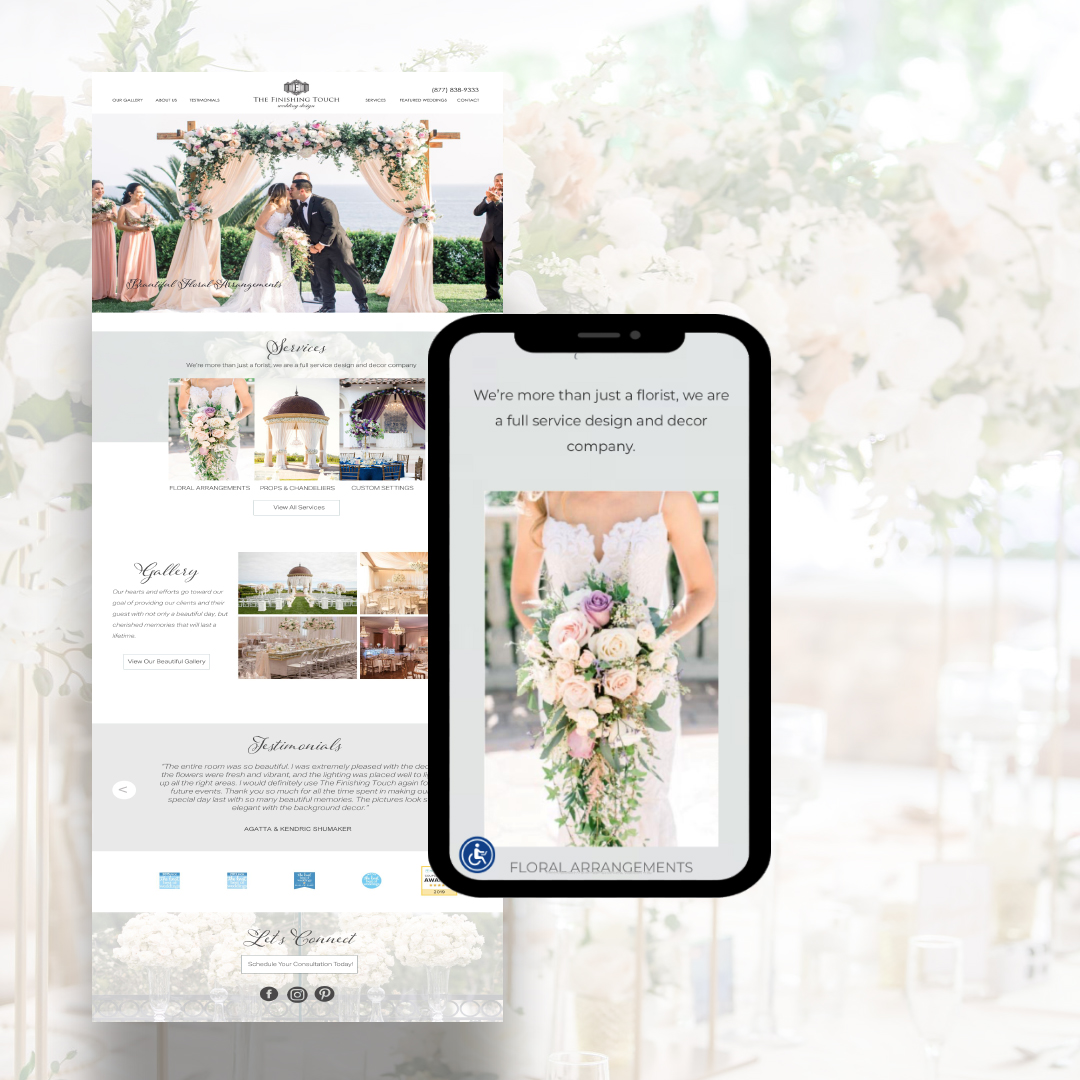 finishing touch weddings website image