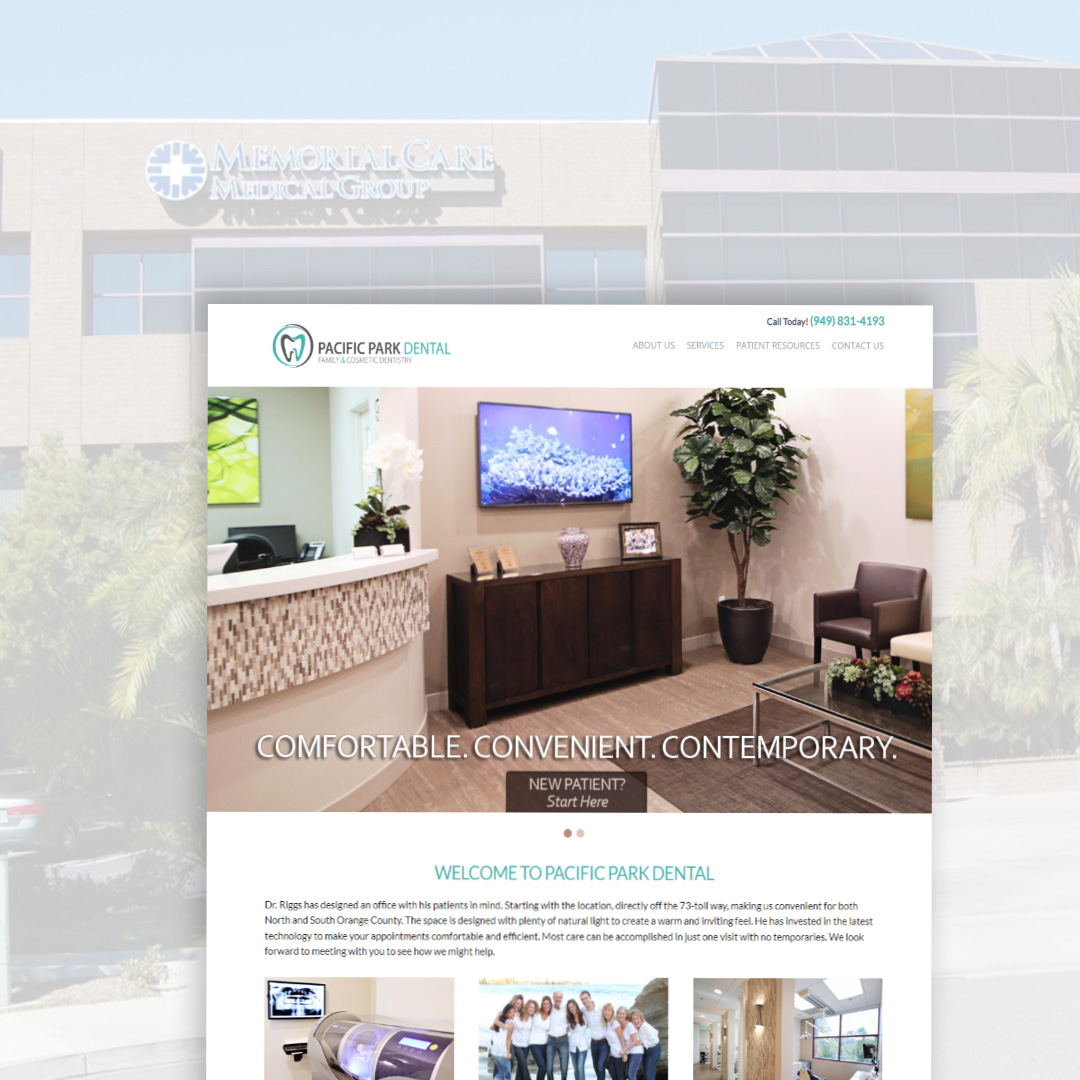 pacific park dental website image